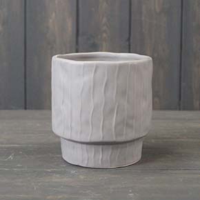 Medium Glazed Pastel Grey Pot (11cm) detail page